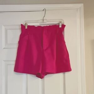Pink Strapless 2 Piece Shorts Suit